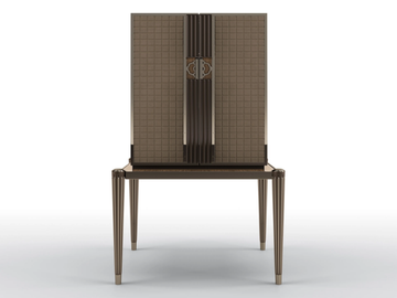 RICHELIEU - Bar cabinet covered in nabuk with integrated lighting by BRUNO ZAMPA - view 2
